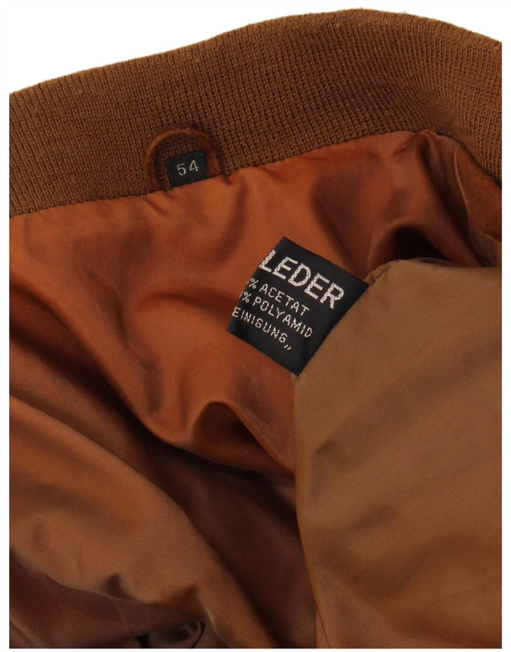 Vintage Herren Wildlederjacke EU 54 2XL Braunes Leder