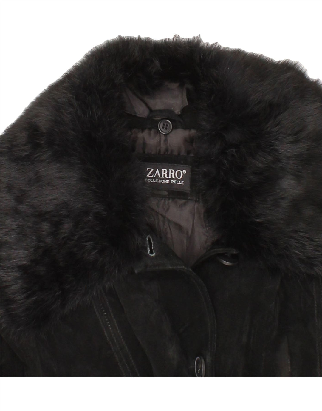 ZARRO Womens Suede Overcoat IT 44 Medium Black Leather Vintage Zarro and Second-Hand Zarro from Messina Hembry 