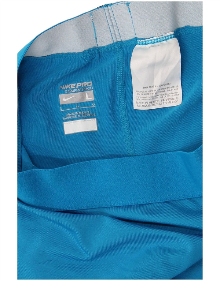 NIKE Womens Dri Fit Capri Leggings UK 14 Large Blau Polyester