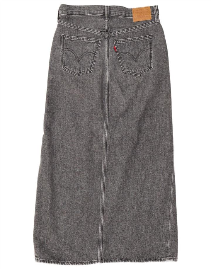 LEVI'S Damen Jeansrock W25 XS Graue Baumwolle