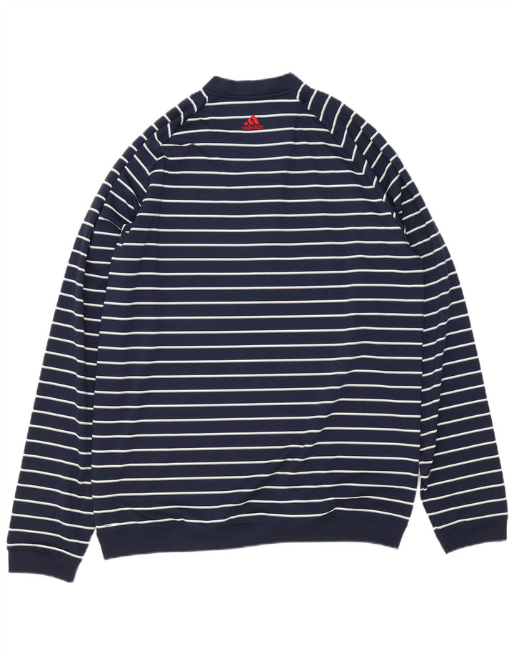 Adidas Herren Climalite Sweatshirt, Pullover, groß, marineblau, gestreift, Polyester