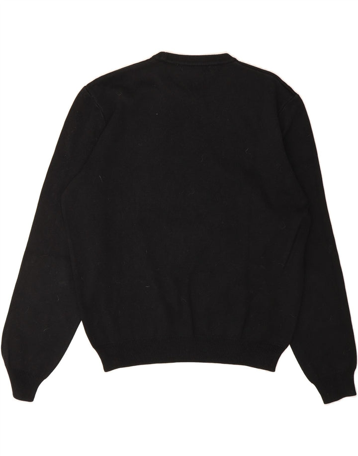 ZARA Herren-Pullover mit Rundhalsausschnitt, groß, schwarze Baumwolle