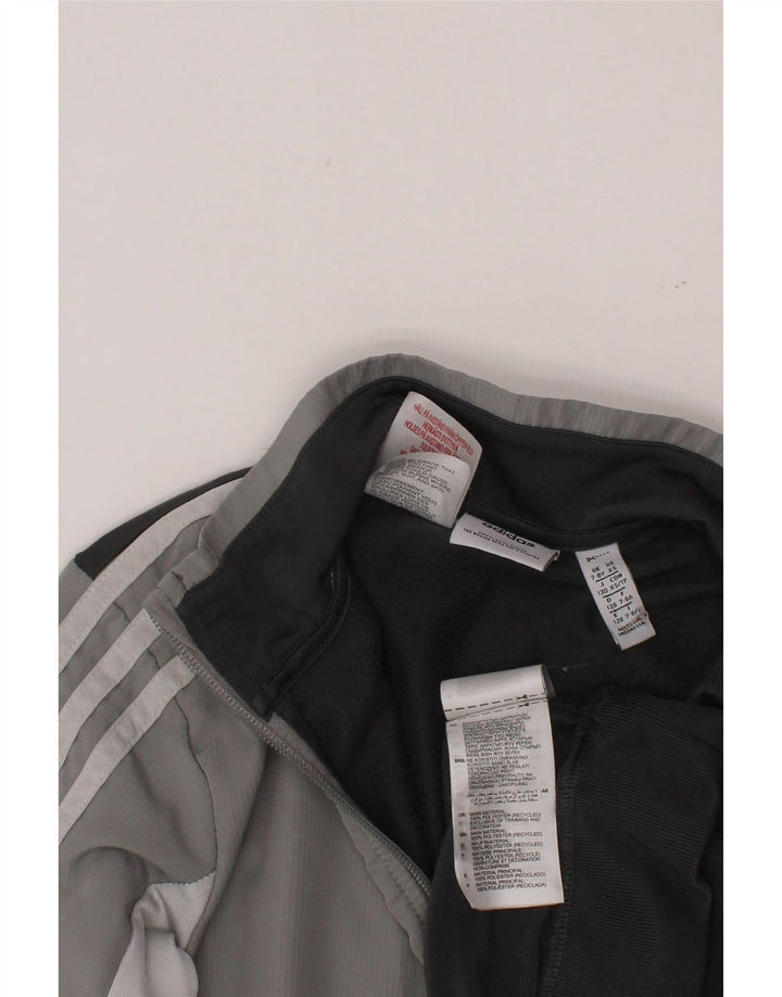 ADIDAS Jungen-Sweatshirt mit Reißverschluss am Hals, 7–8 Jahre, Grau, Farbblock