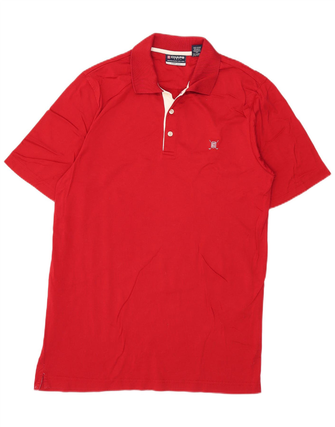 Chaps Herren-Golf-Poloshirt, Größe S, aus roter Baumwolle
