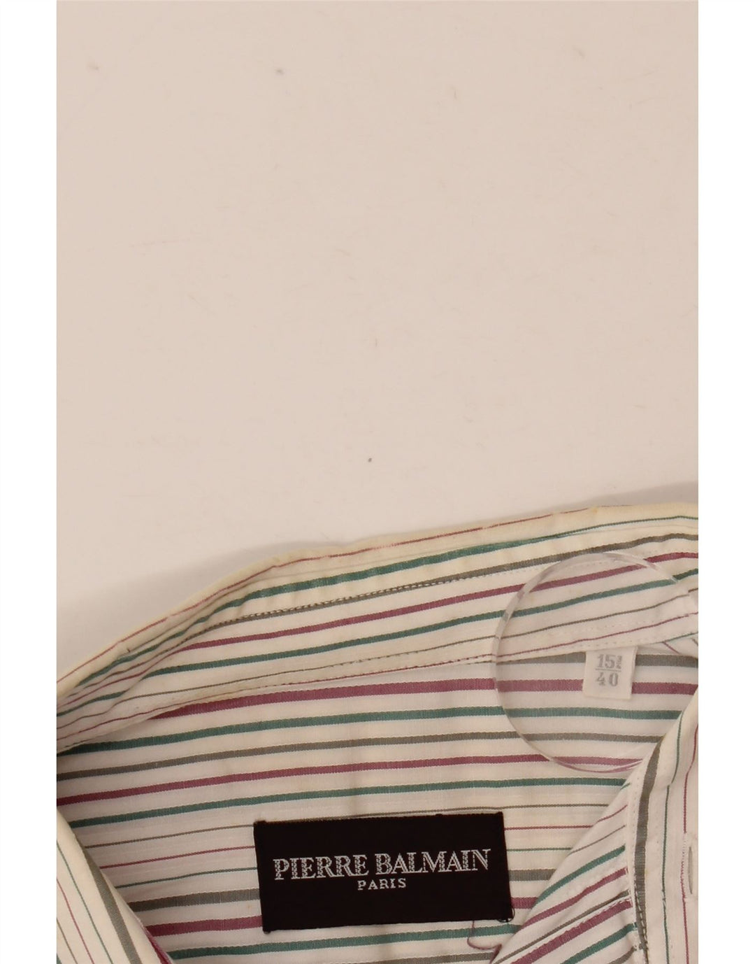 Pierre Balmain Herrenhemd Größe 40 15 3/4 Medium Mehrfarbig gestreift