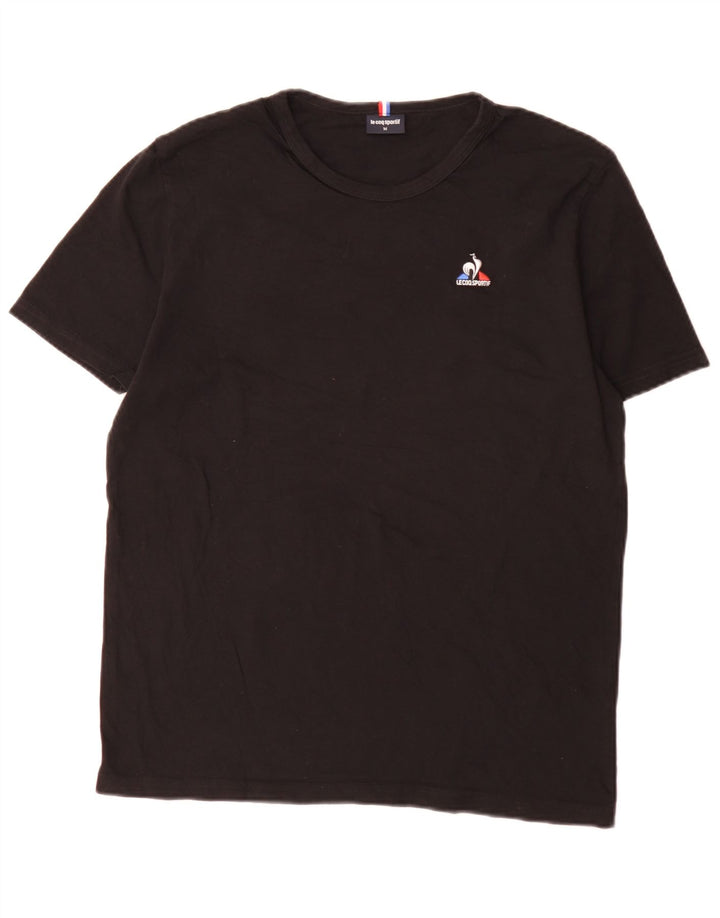 Le Coq Sportif Herren-T-Shirt mit normaler Passform, mittelschwarze Baumwolle