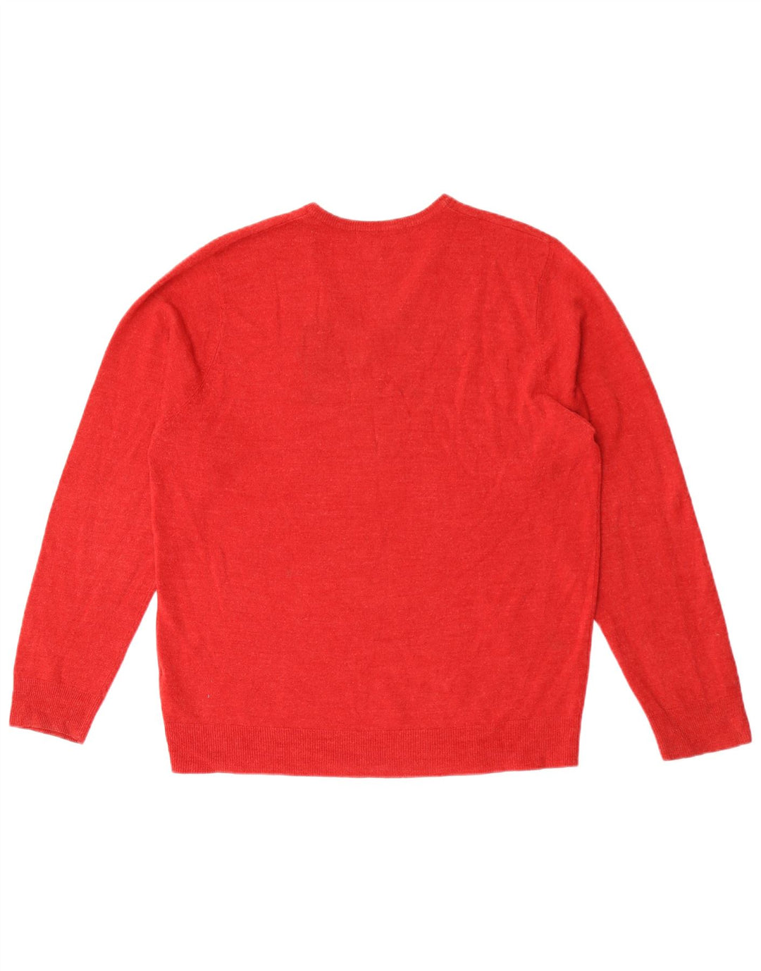 Marks & Spencer Herren-Pullover mit V-Ausschnitt, großes rotes Acryl