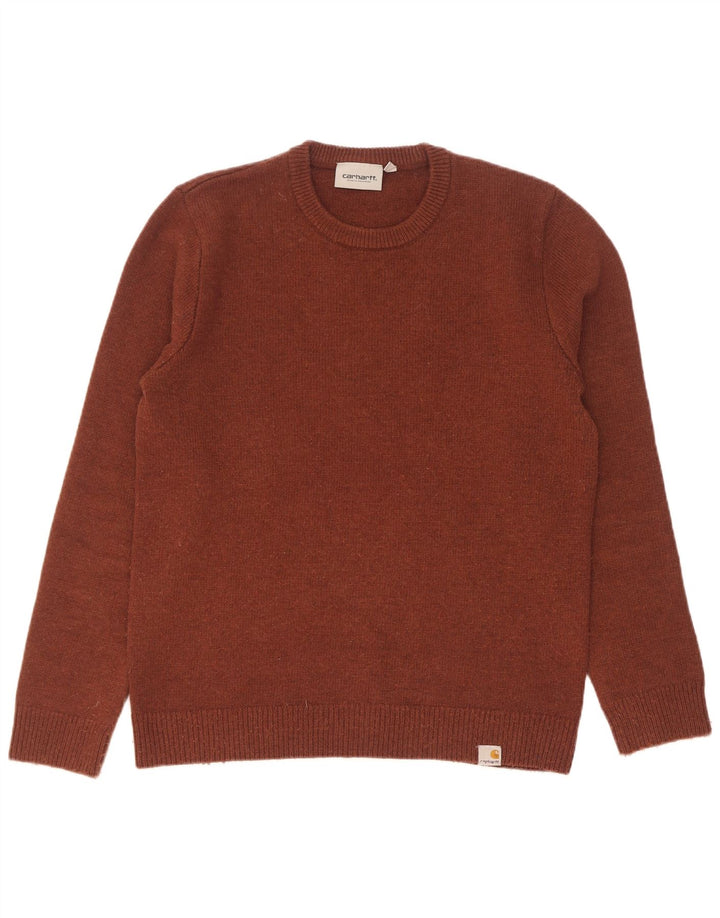 Carhartt Herren-Pullover mit Rundhalsausschnitt, mittelbraune Lammwolle
