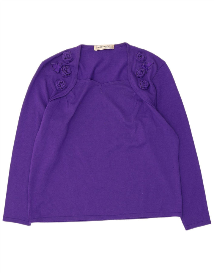 Marina Rinaldi Damen-Pullover mit quadratischem Ausschnitt, Größe 23, Mittelviolett