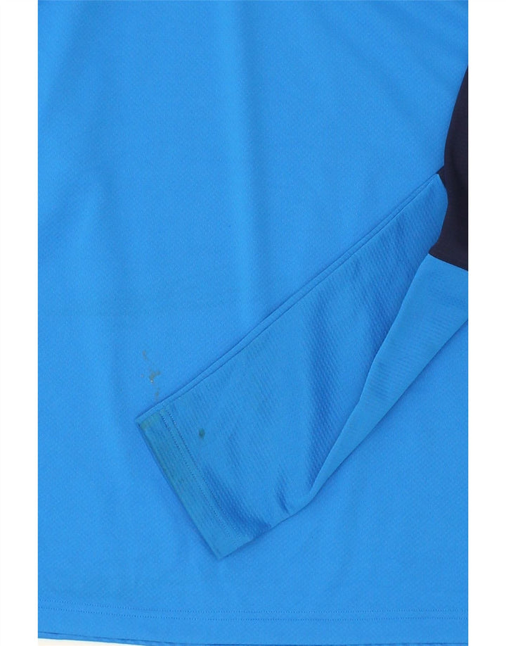 PUMA Mens Zip Neck Pullover Tracksuit Top XL Blue Colourblock Polyester Vintage Puma and Second-Hand Puma from Messina Hembry 