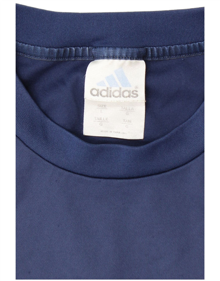 ADIDAS Herren Climalite T-Shirt Top Large Marineblau Polyester