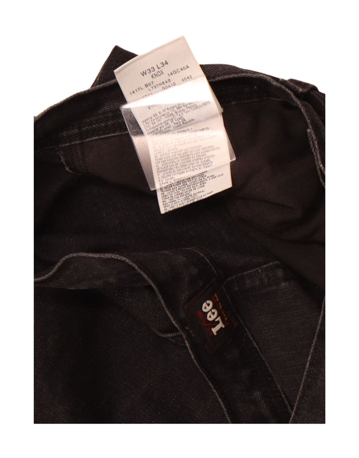LEE Herren Knox Straight Jeans W33 L28 Schwarze Baumwolle