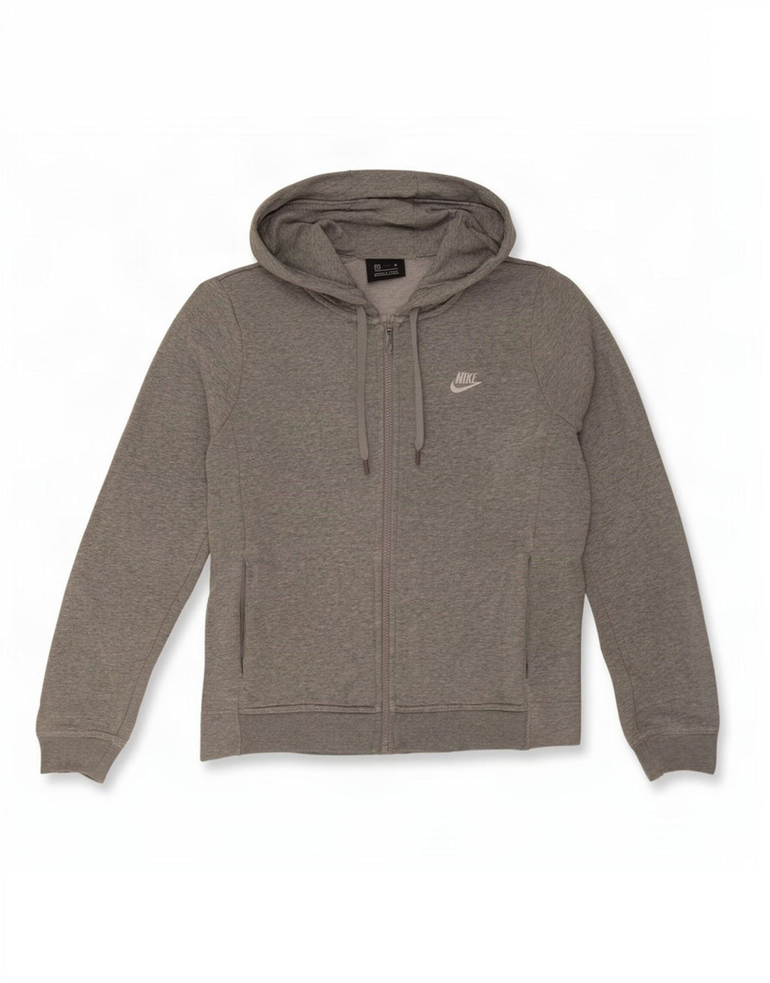 Nike Herren-Kapuzenpullover mit Reißverschluss, mittelgrau gefleckte Baumwolle