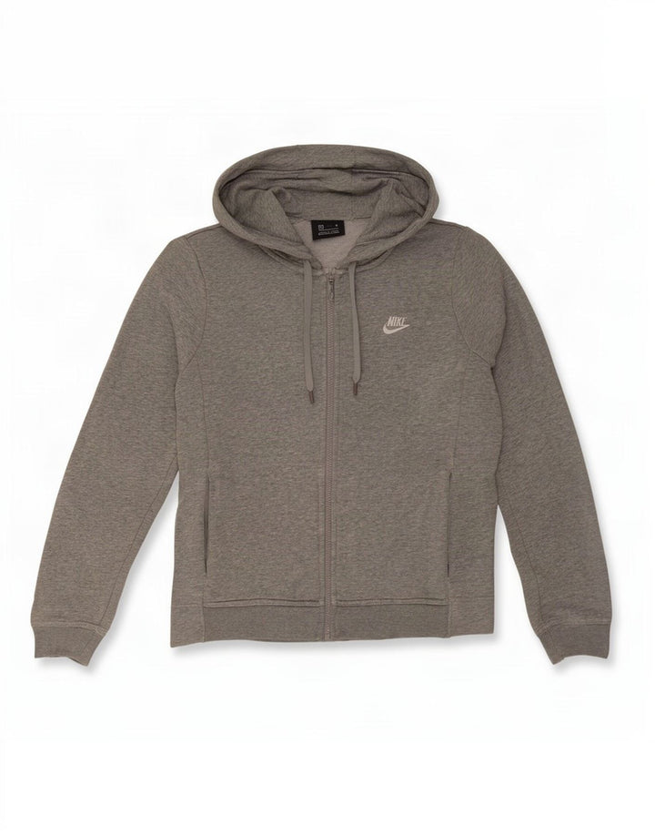 Nike Herren-Kapuzenpullover mit Reißverschluss, mittelgrau gefleckte Baumwolle