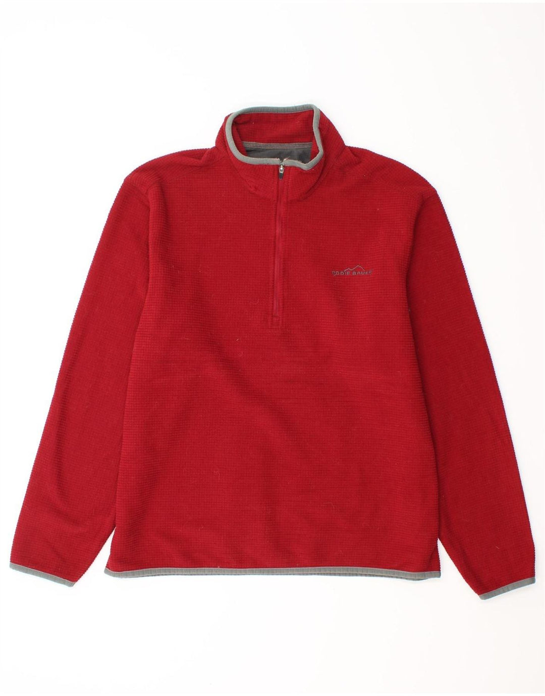 EDDIE BAUER Herren-Sweatshirt mit Reißverschluss am Hals, Mittelrotes Polyester