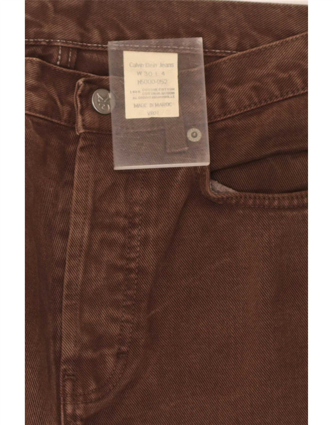 Calvin Klein Herren Straight Jeans W30 L31 Braune Baumwolle