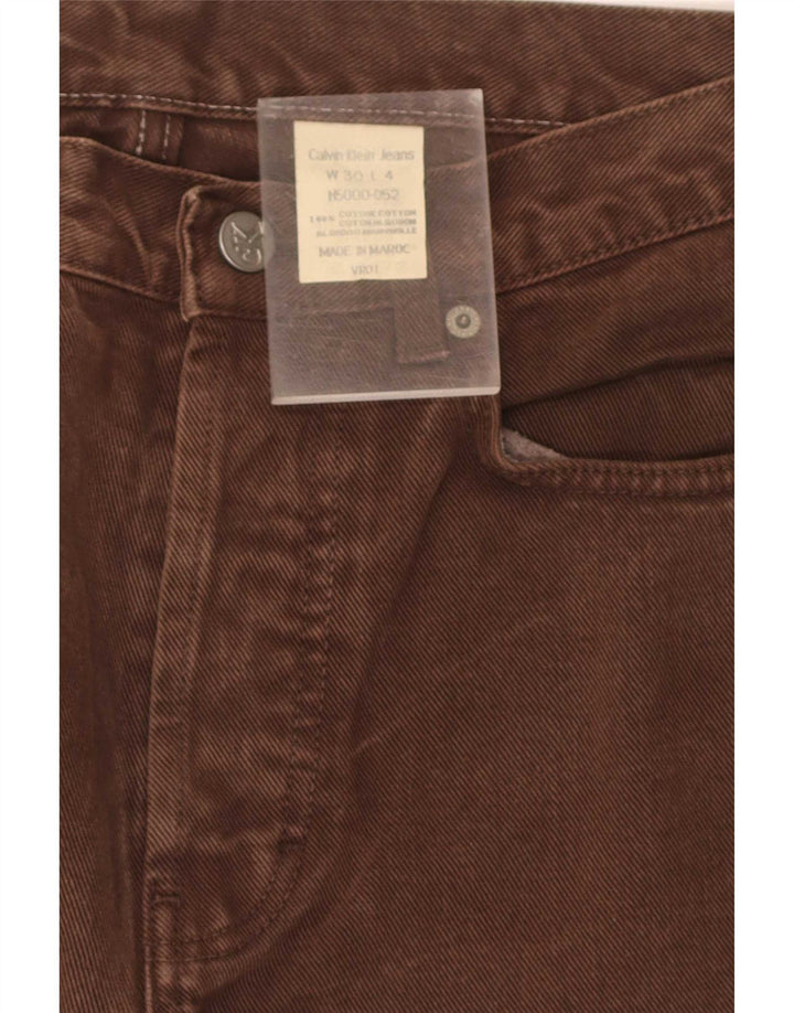 Calvin Klein Herren Straight Jeans W30 L31 Braune Baumwolle