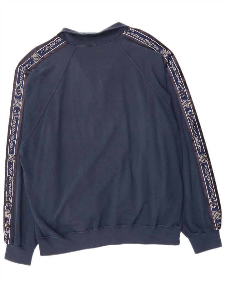 CHAMPION Herren-Trainingsanzugoberteil mit Grafik, Größe L, Marineblau, Farbblock