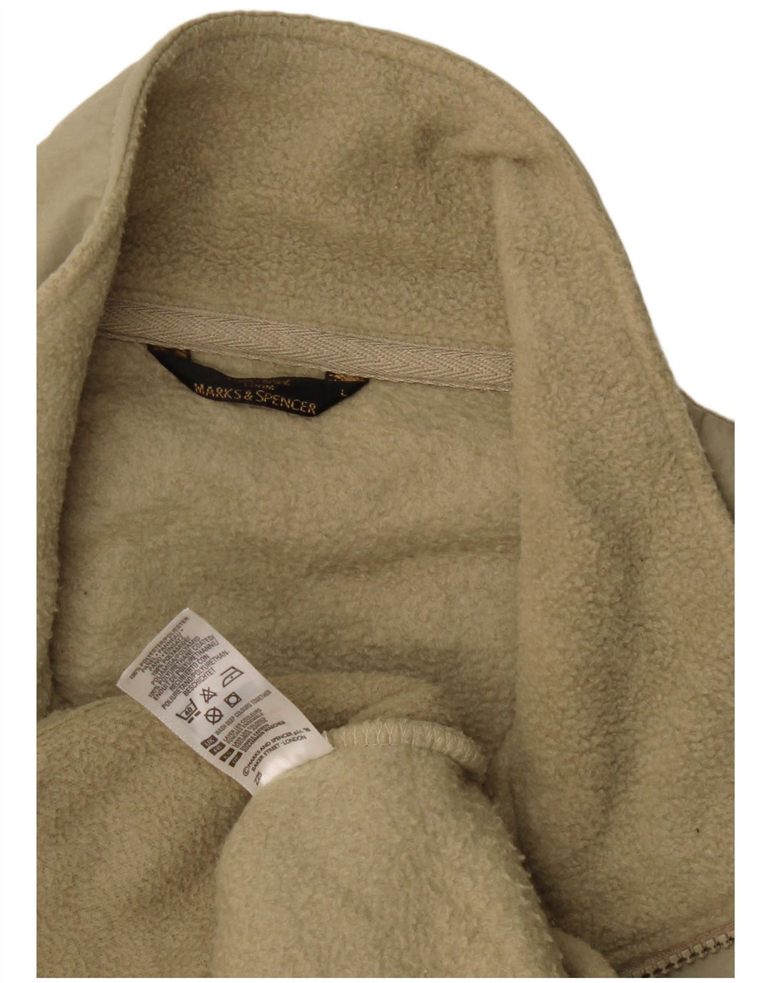 Marks & Spencer Herren Fleeceweste UK 40 Large Beige Polyester