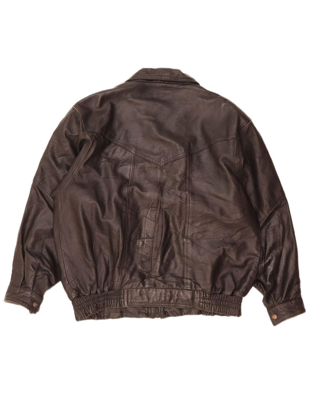 Rosa Cuir Herren Lederjacke UK 40 Großes schwarzes Leder