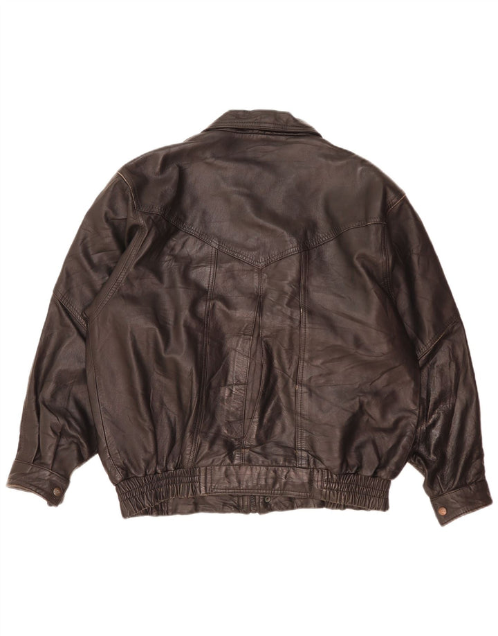 Rosa Cuir Herren Lederjacke UK 40 Großes schwarzes Leder