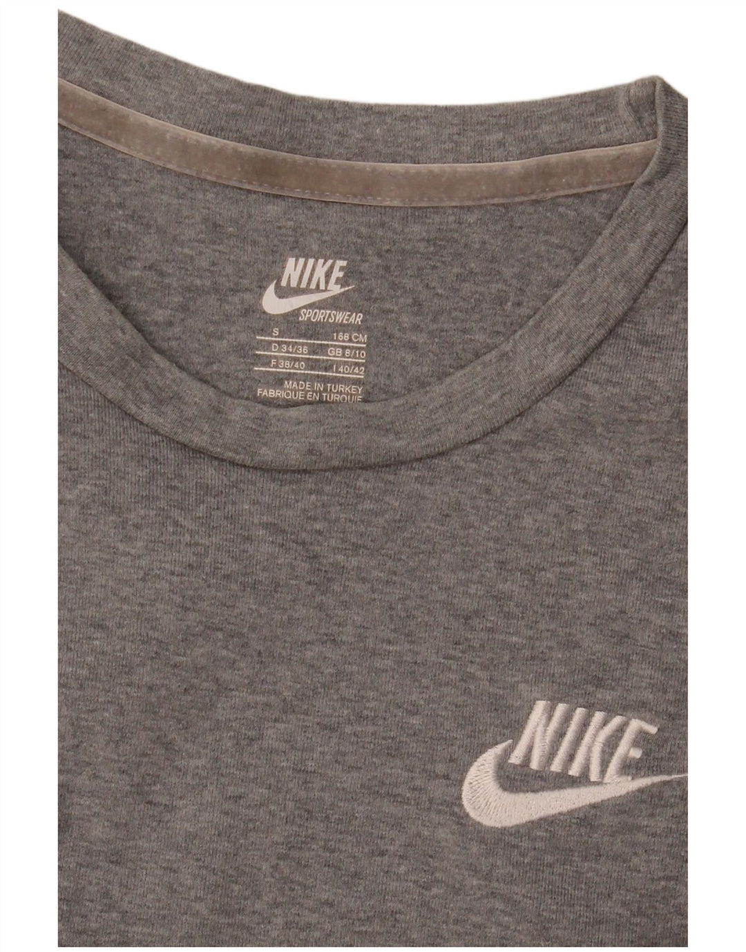 Nike Damen T-Shirt Top UK 8/10 Small Grau