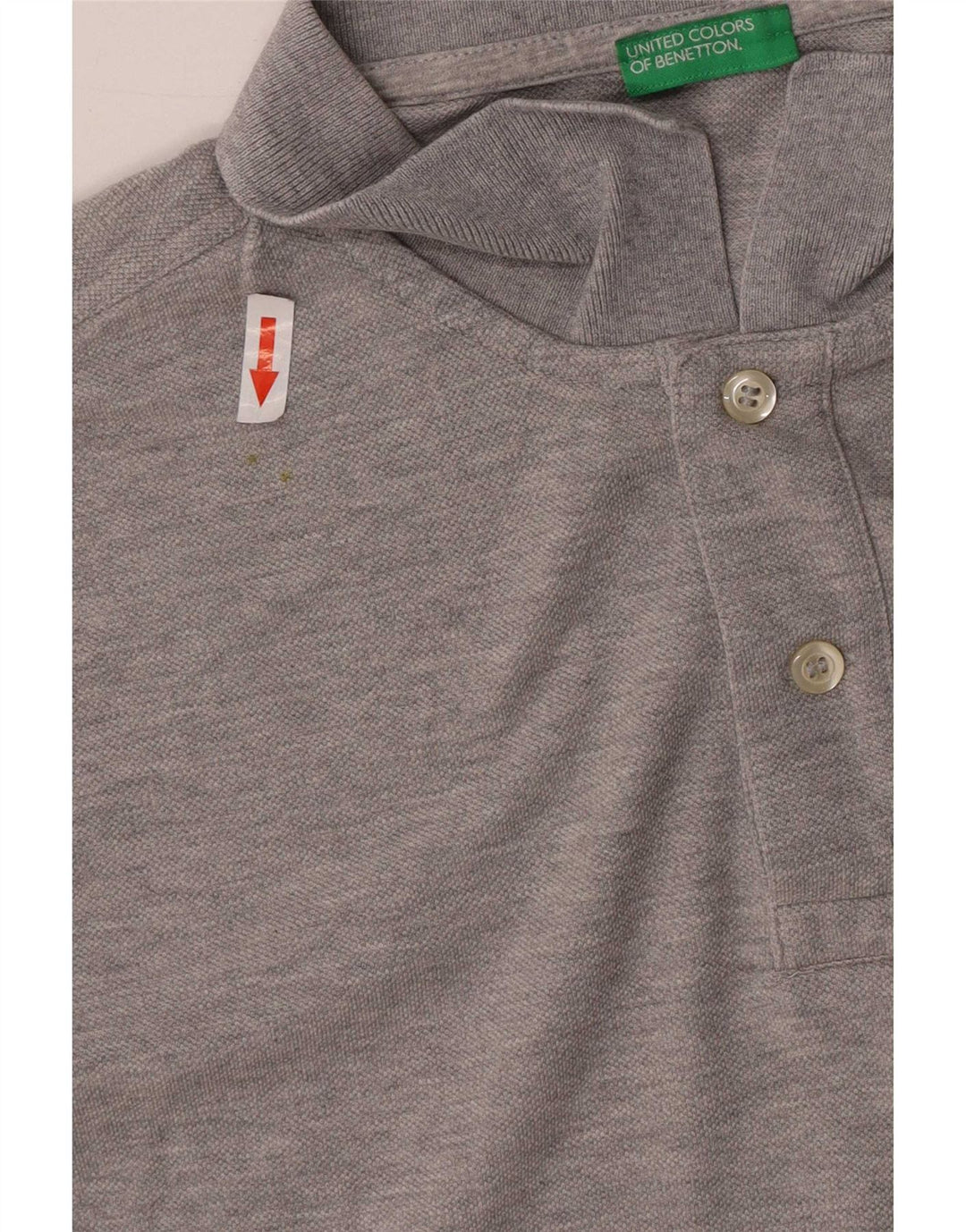 Benetton Herren-Poloshirt, große graue Baumwolle