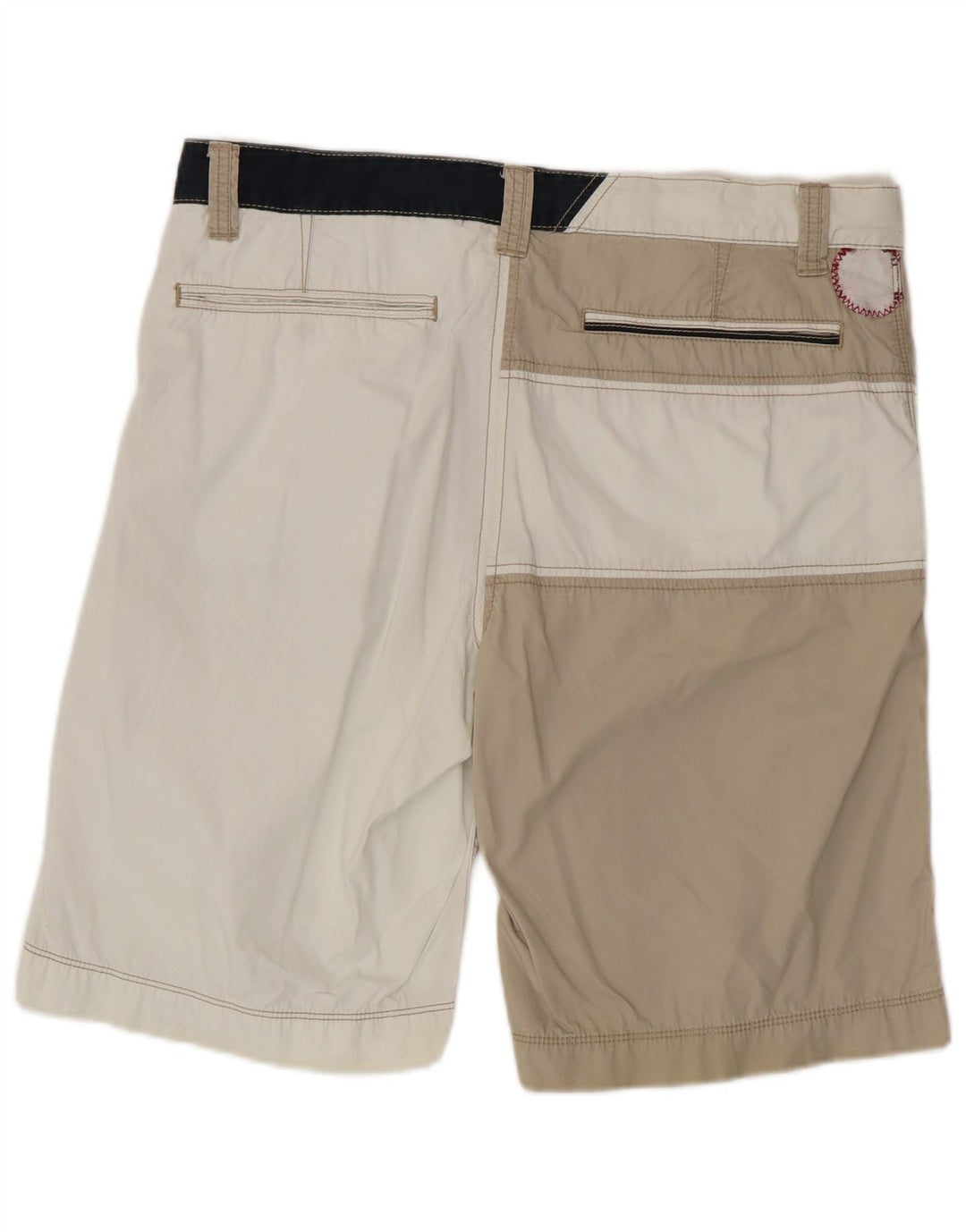 Murphy & Nye Herren-Chinoshorts mit Grafik, W36, groß, gebrochenes Weiß, Farbblock