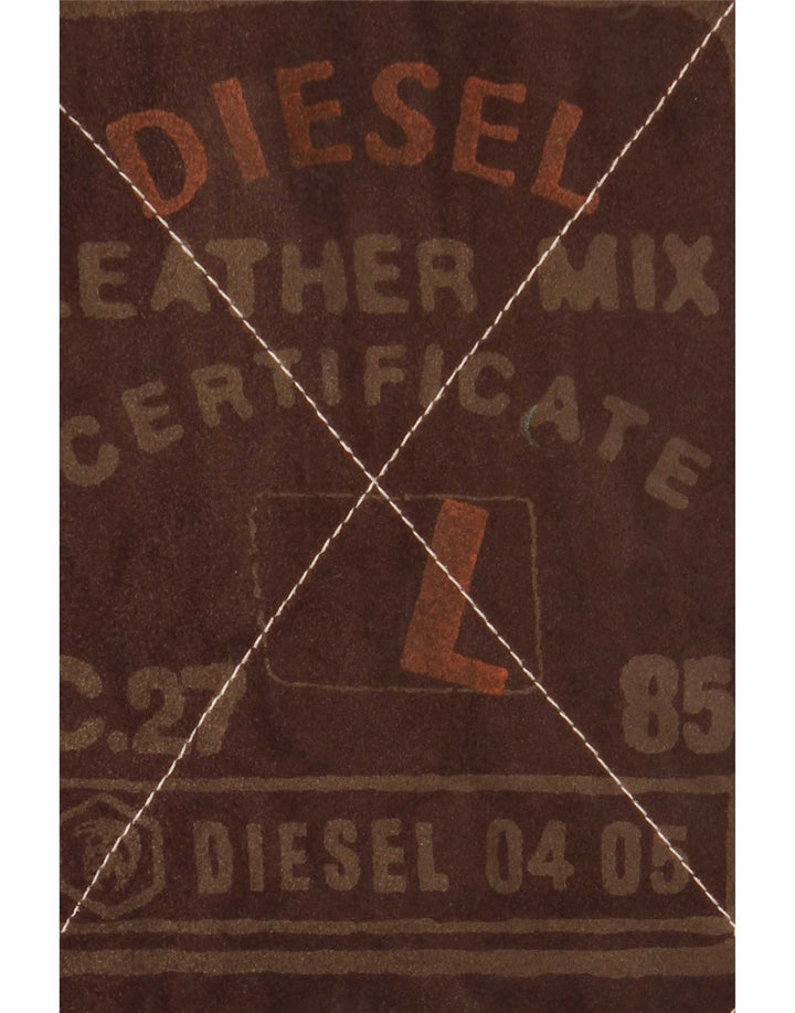 Diesel Herren Wendejacke UK 40 Großes braun kariertes Leder