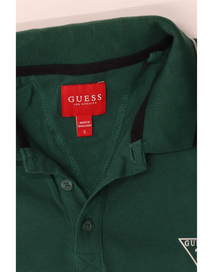 Guess Herren-Poloshirt, klein, grüne Baumwolle