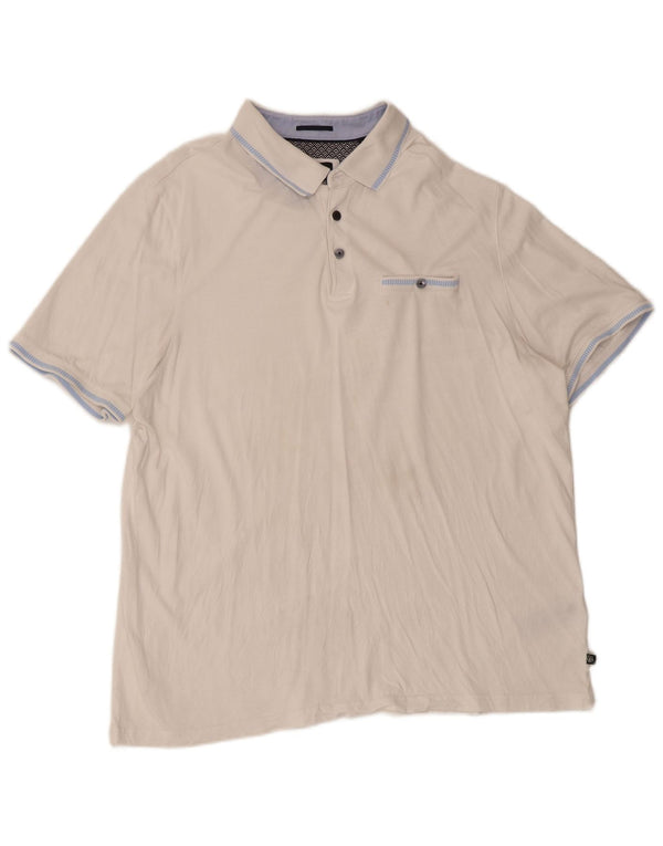 Ted Baker Herren-Poloshirt, Größe 6 2XL, weiße Baumwolle