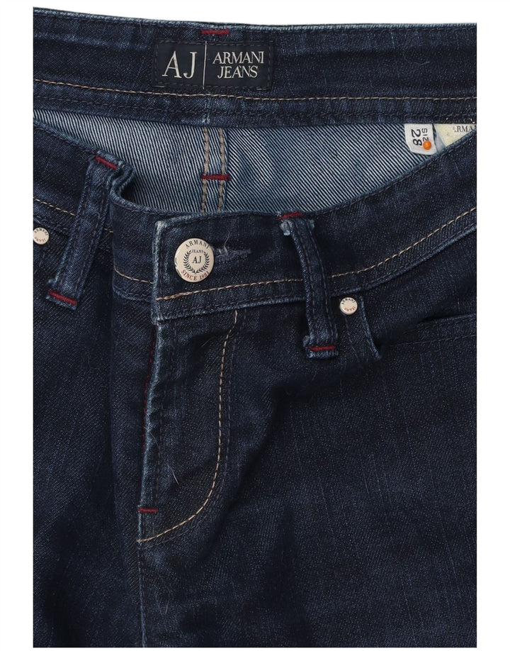 ARMANI Damen Straight Jeans W28 L32 Marineblau