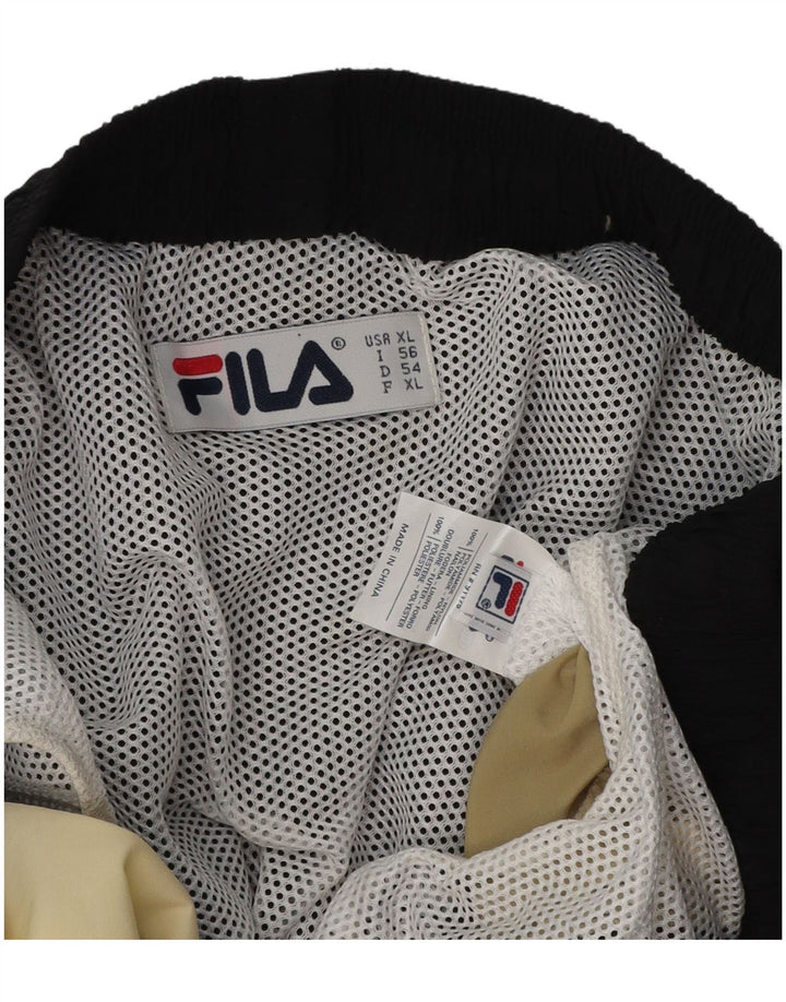 FILA Herren-Badeshorts mit Grafik, XL, schwarzes Farbblock-Polyester