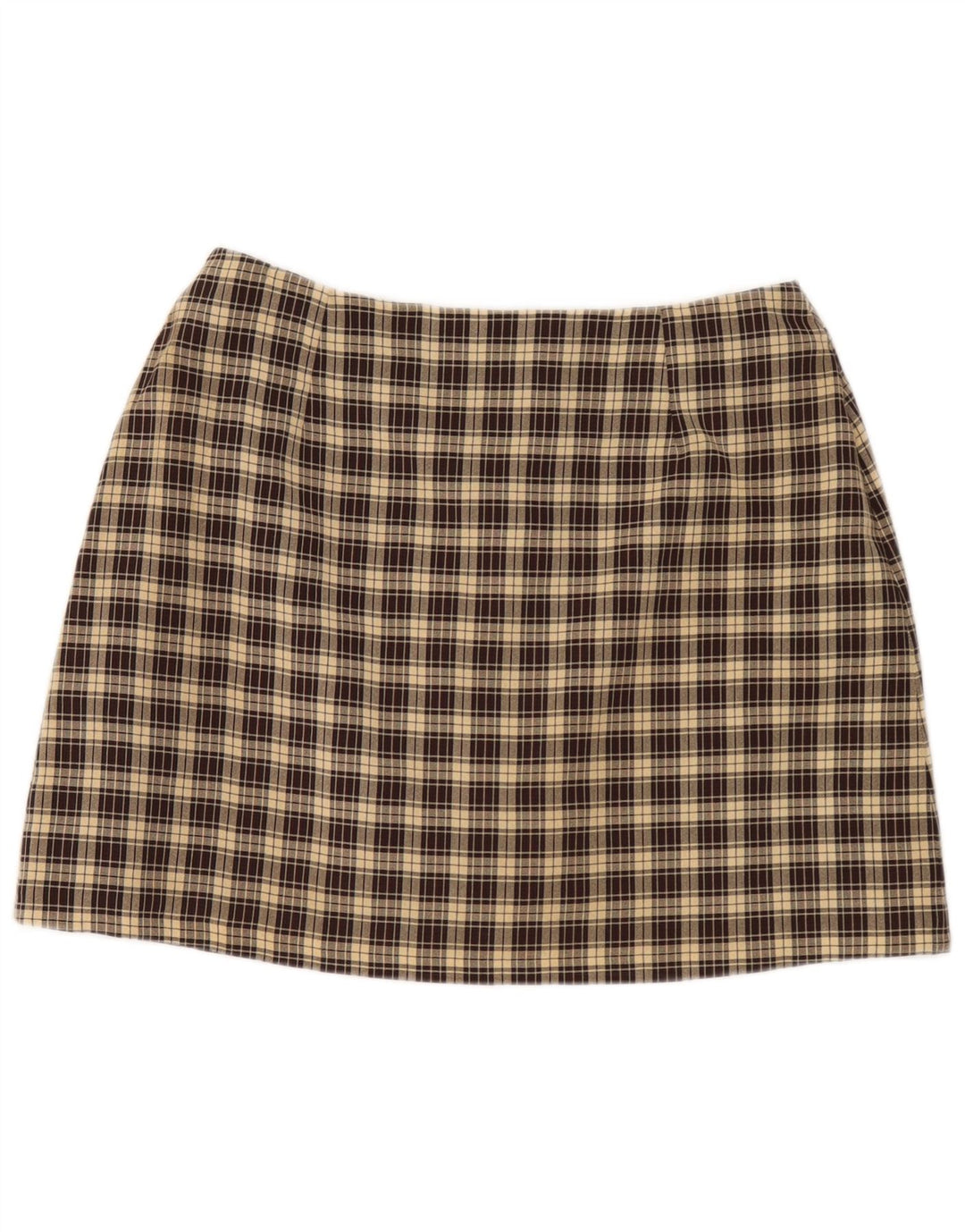 Dorothy Perkins Damen Minirock UK 16 Large W32 Braun kariertes Polyester