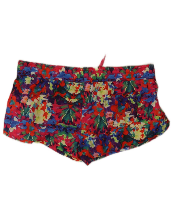 Champion Damen Herritage Fit Sport Shorts UK 14 Großes Mehrfarbiges Blumenmuster