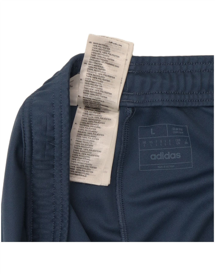Adidas Herren Slim Fit Trainingshose, Größe L, Blau, Polyester