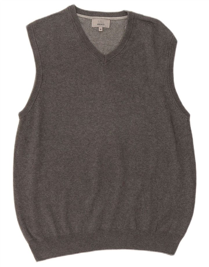 Marks & Spencer Herren-Tanktop mit normaler Passform, mittelgraue Baumwolle