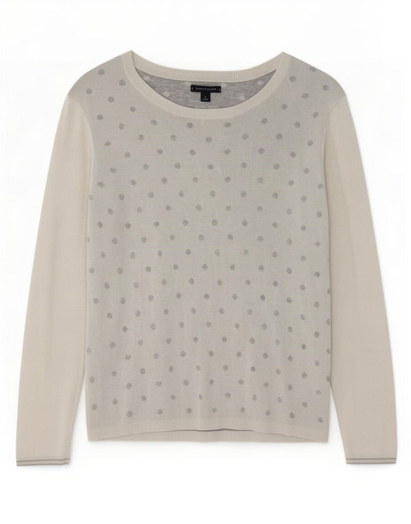 Tommy Hilfiger Damen-Pullover mit U-Boot-Ausschnitt, UK 14, mittelweiß gefleckt