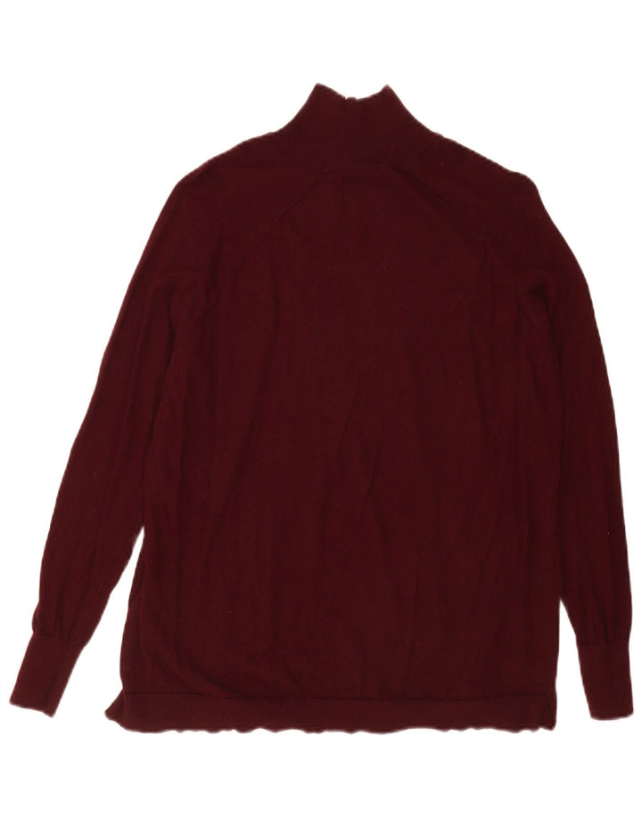 Massimo Dutti Herren Rollkragenpullover Pullover XS Burgunderrote Wolle
