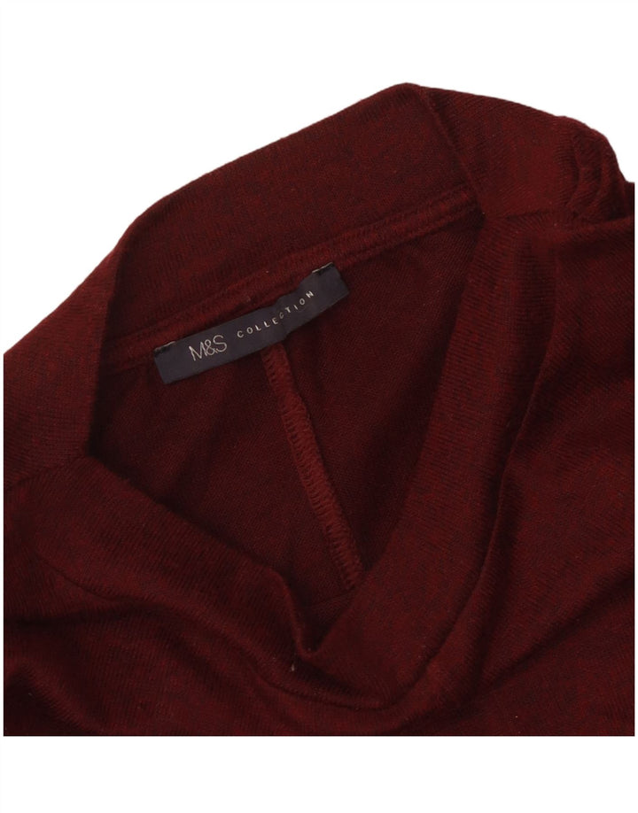 MARKS & SPENCER Damen-Blusenoberteil mit 3/4-Ärmeln, UK-Gr. 12, mittleres Burgunderrot gefleckt