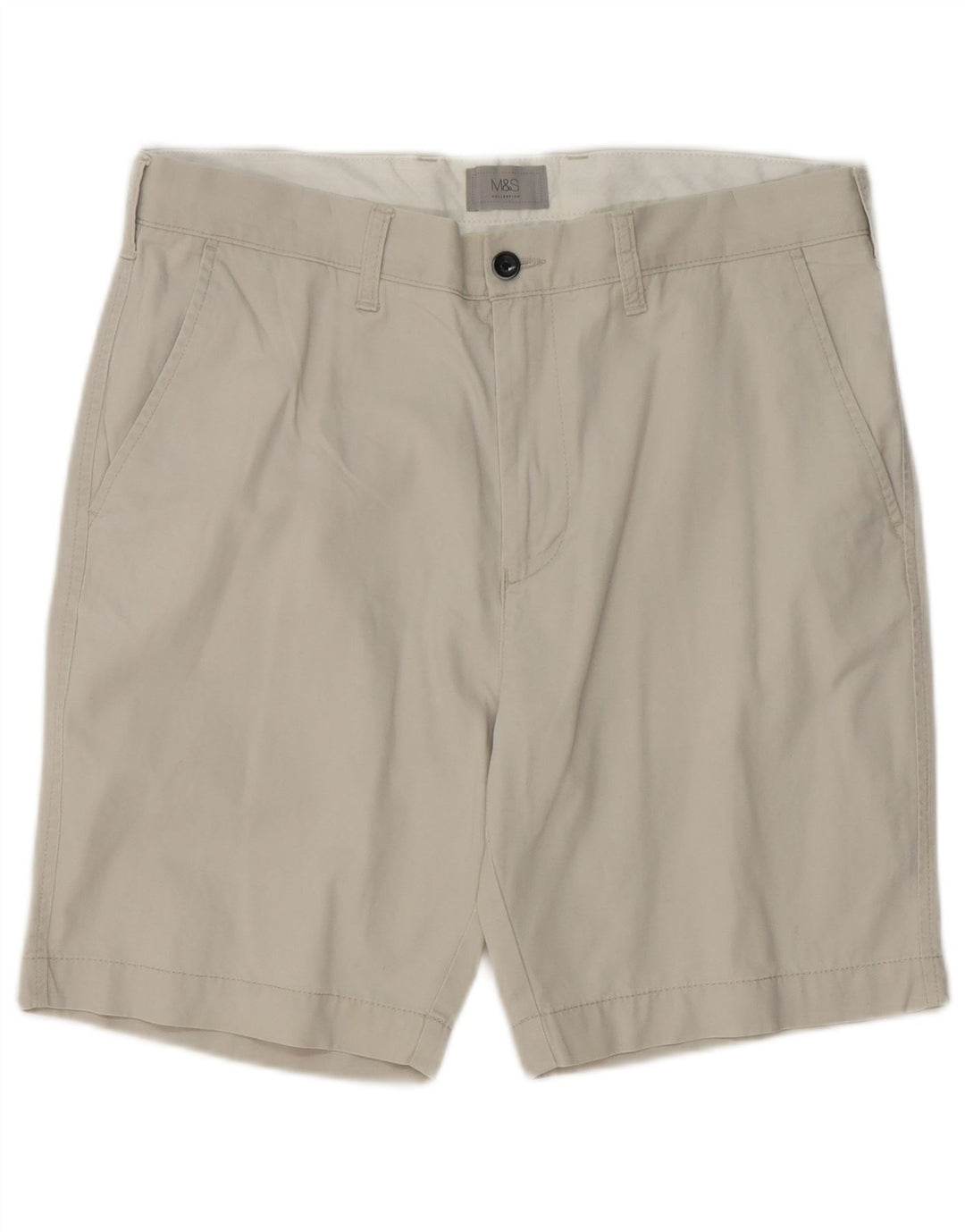 Marks & Spencer Herren-Chinoshorts W34, Größe L, Beige, Baumwolle