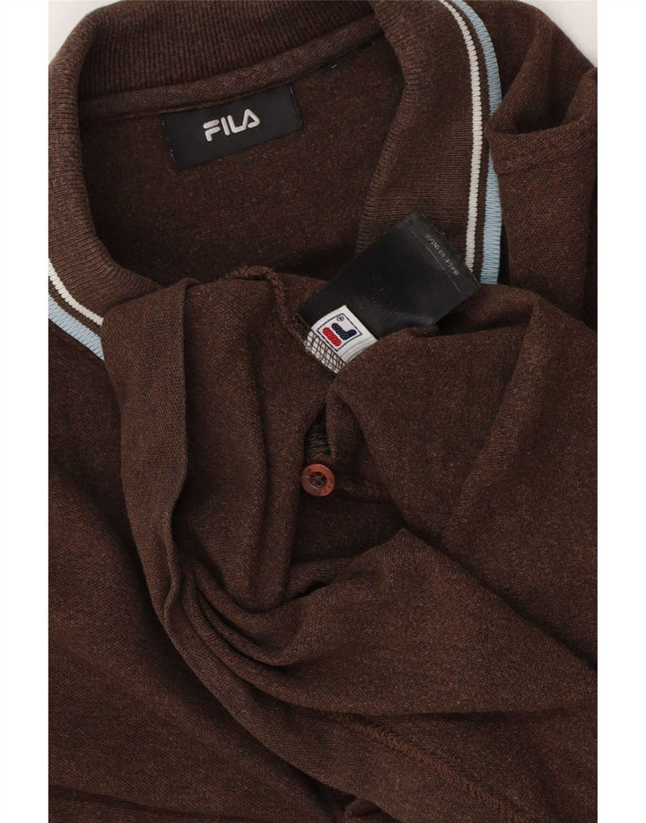 Fila Herren-Poloshirt, große braune Baumwolle