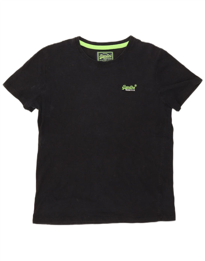 Superdry Herren T-Shirt Top Large Schwarz Baumwolle