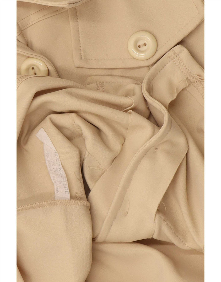 Vintage Damen 6-Knopf-Blazerjacke UK 12 Medium Beige Polyester