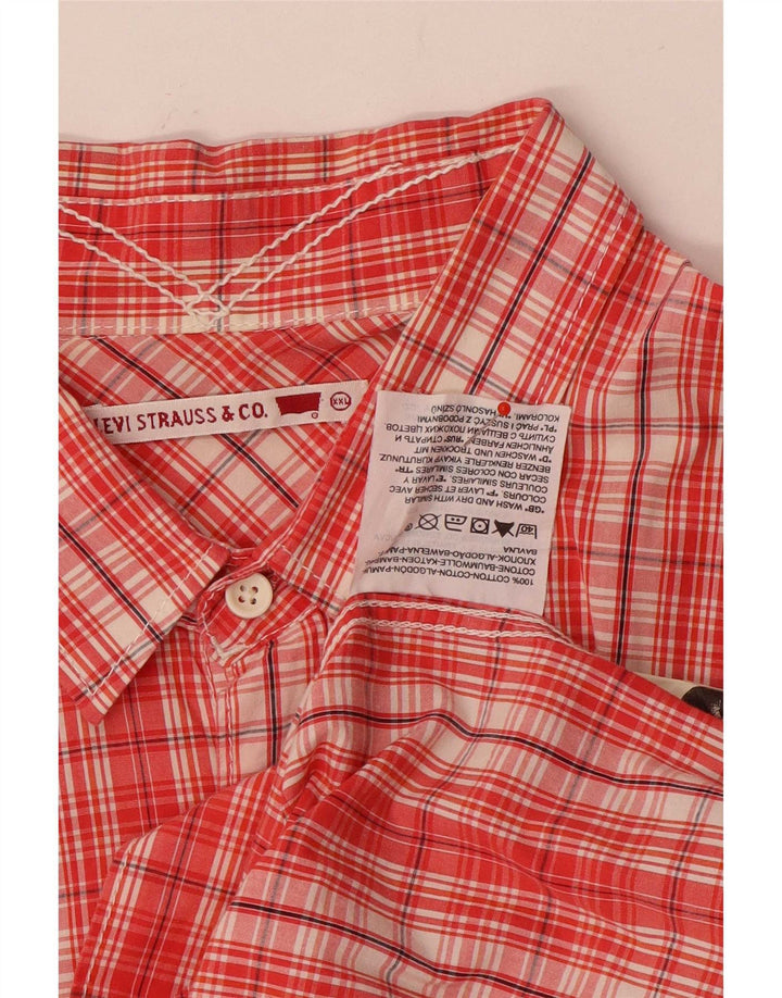 Levi's Herren Denizen Kurzarmhemd 2XL rot kariert Baumwolle