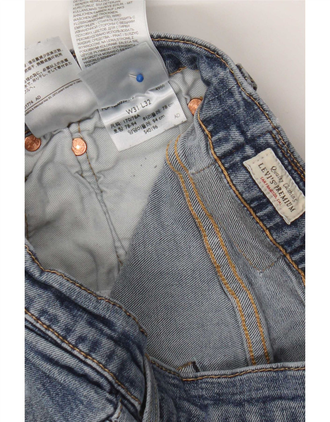 Levi's Damen Skinny Jeans W31 L32 Blaue Baumwolle