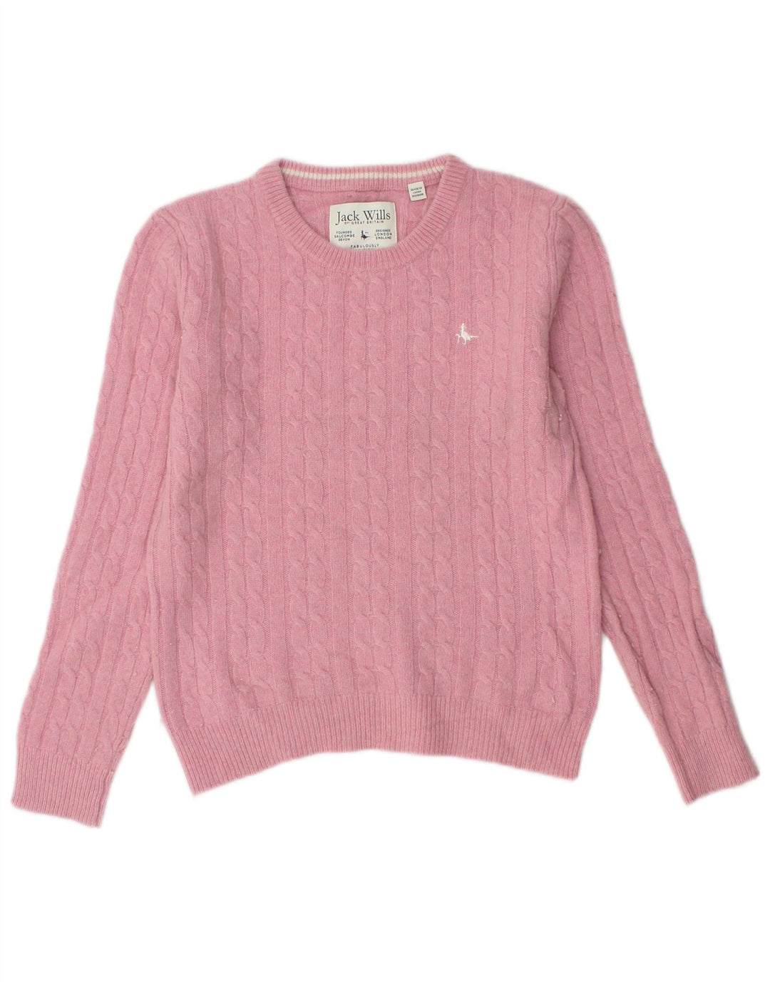 Jack Wills Damen-Pullover mit Rundhalsausschnitt, Gr. 10, Rosa
