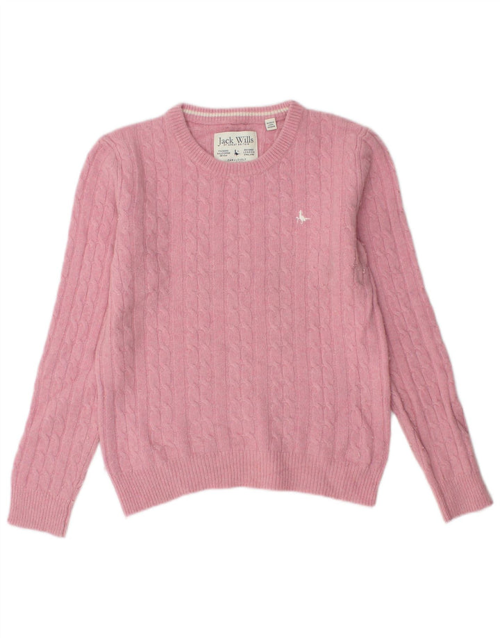 Jack Wills Damen-Pullover mit Rundhalsausschnitt, Gr. 10, Rosa