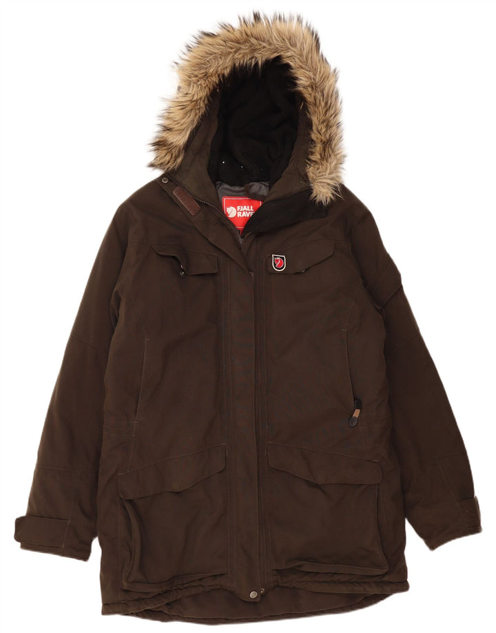 FJALL RAVEN Damen-Parka mit Kapuze, UK 16, Größe L, Khaki
