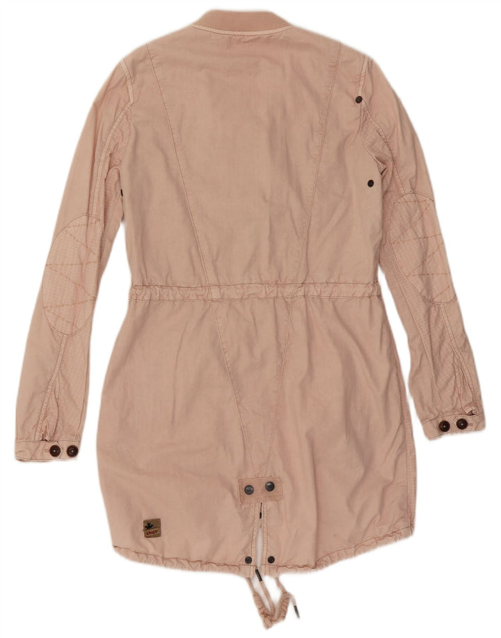 KHUJO Damen Parka-Jacke UK 10 Small Pink Check Baumwolle